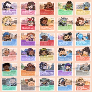 Spille e adesivi in acrilico di Overwatch Dating Sim