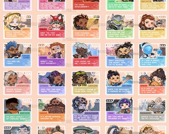 Overwatch Dating Sim acrylic pins and sticker