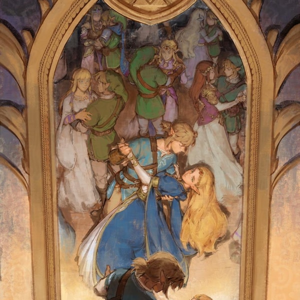 Legend of Zelda - Link and Zelda dance art print