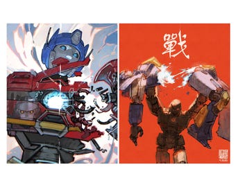 Orion Pax and D-16 | Transformers One art prints