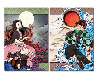 Anime Sun and Moon art prints