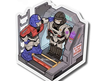 Orion Pax and D-16 charm and sticker | Transformers One