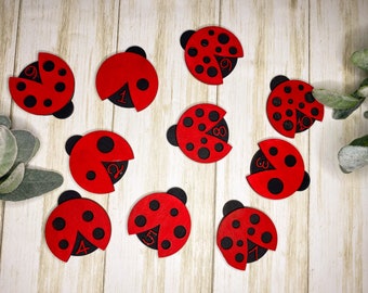 Counting Ladybugs Set, Montessori and Waldorf Inspired Learning, Homeschool Math - Preschool Numbers - Wooden Toys - Kids - Back to School