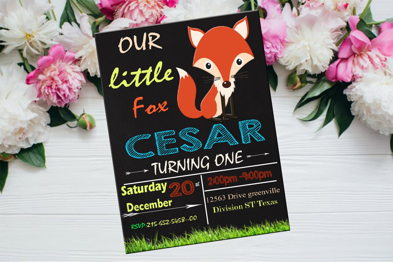 Fox invitation fox party invitation fox birthday invitation Etsy