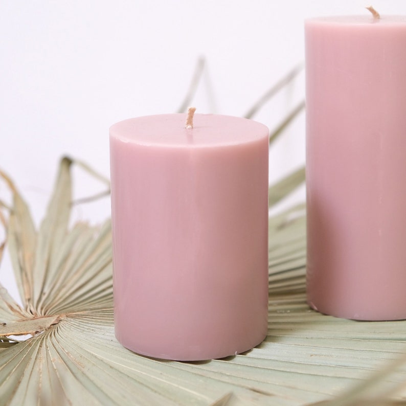 Wedding Pillar Candles Dusty Pink / Blush Ivory Etsy