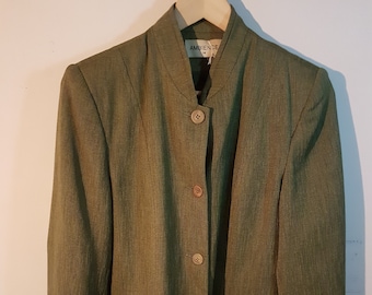 Vintage 1980s Ambience Green Blazer Jacket Size 12-14