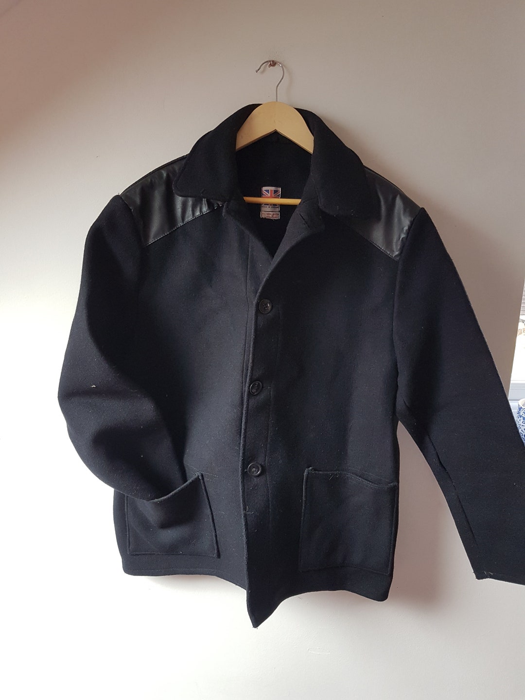 Vintage 1970s Black Wool Donkey Jacket Size XXL Etsy UK