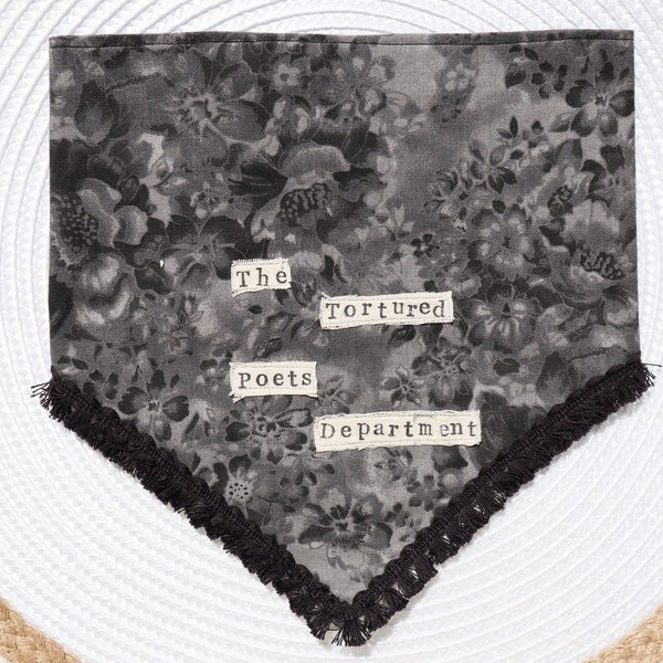 Black Dog Bandana | The Tortured Poet’s Department (TTPD) Inspired Taylor Swift Bandana | Snap On Dog Cat Bandana | Pet Bandana