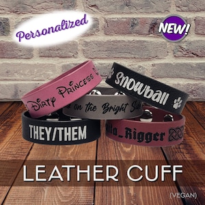 Pulsera de puño de cuero - Personalizada - Tamaño pequeño