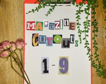 Magazine Cutout Numbers & Symbols: Collage Printable (JPG) - Etsy
