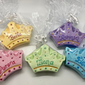Personalized Princess Crown Bath Bombs: Handmade Summer Party Favors Birthday gifts personalize unique