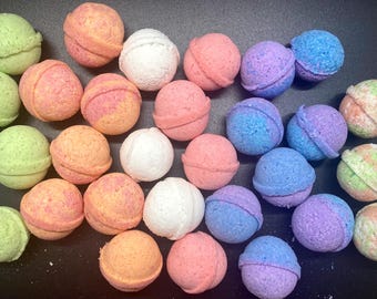 Set of 10 Mini Bath Bombs - Gifts for mom - cute bath fizzies - bridesmaids gifts