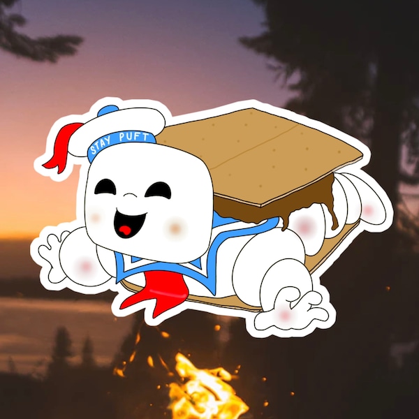 Stay Puft Marshmallow Man S’more S’mores Sticker Ghostbusters Sticker Laptop Journal Skateboard Sticker