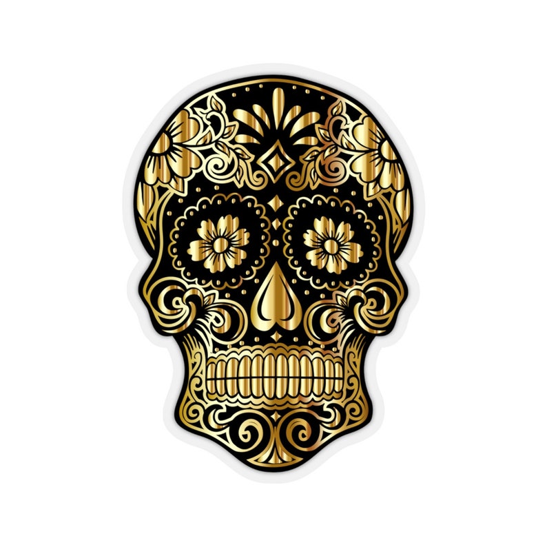 Luxury Ornate Black and Gold Sugar Skull Dia De Los Muertos Etsy