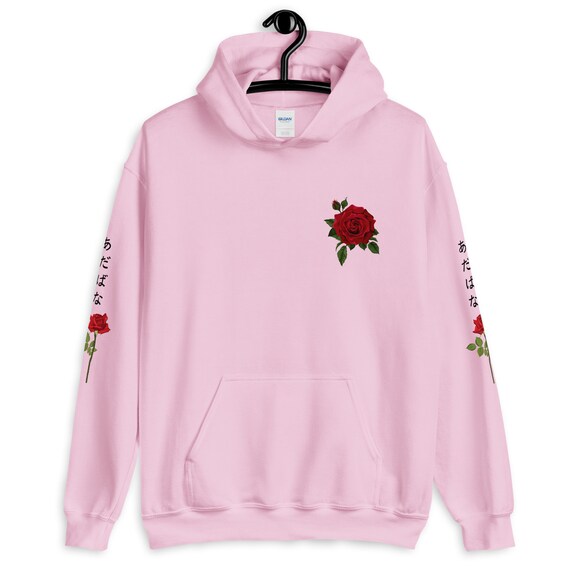 Japanese Rose Aesthetic Hoodie Japanese Hoodie Aesthetic - Etsy UK
