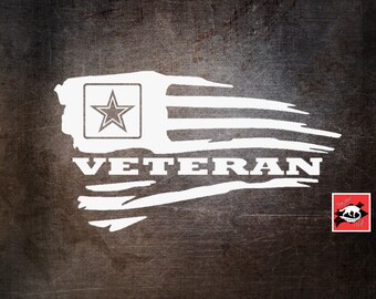 Matte Black 4.5/" x 8/" V2 Set of 2 pc American Flag Decal Distressed Military