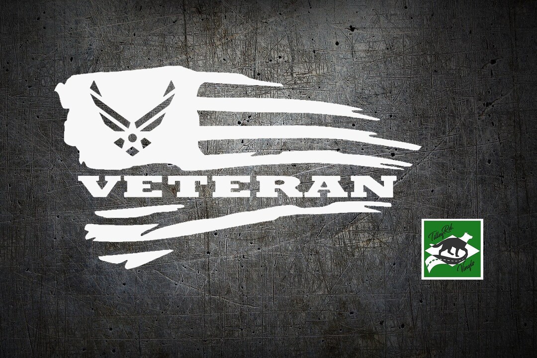 Veteran American Flag Air Force Vinyl Decal W/ Custom Text Option Car
