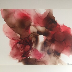 Alcohol Ink Art, Alcohol Ink Painting, Wall Art, Original Art, Abstract Art, Abstract, Home Decor, Red,Brown