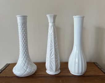 Vintage Milk Glass Vases, Various Milkglass Vases, Milk Glass Vase