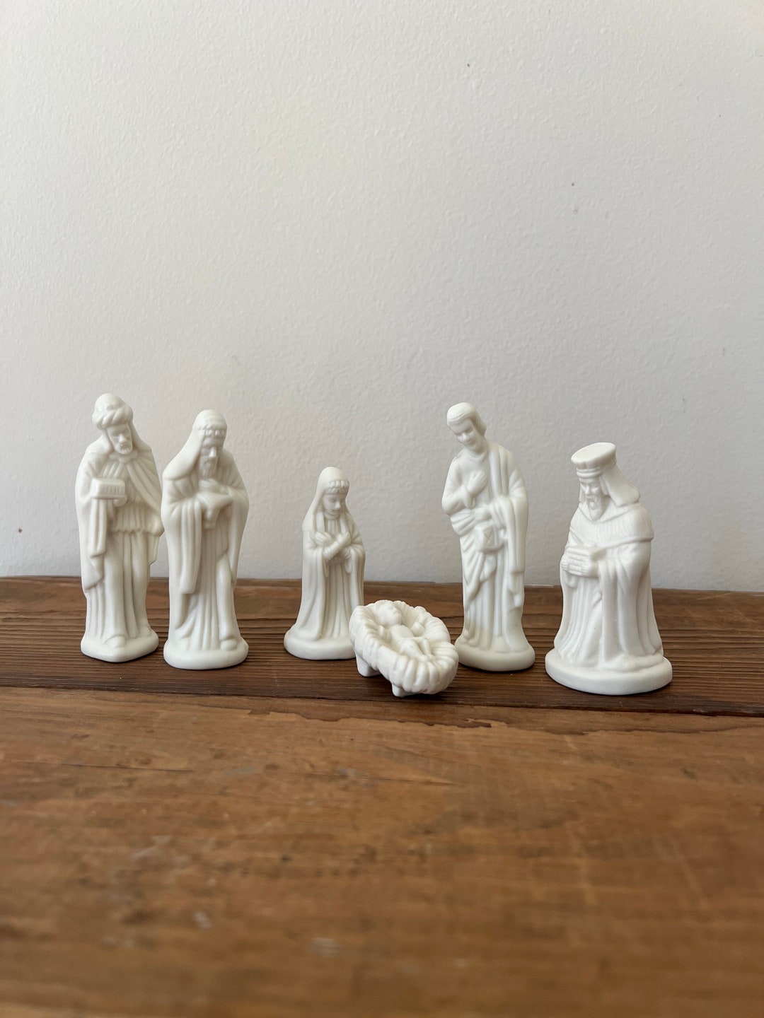 Vintage Porcelain Nativity Set White Porcelain Nativity Etsy