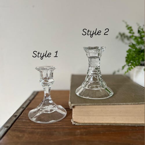 Vintage Glas Kegel Kerzenhalter, Home Decor