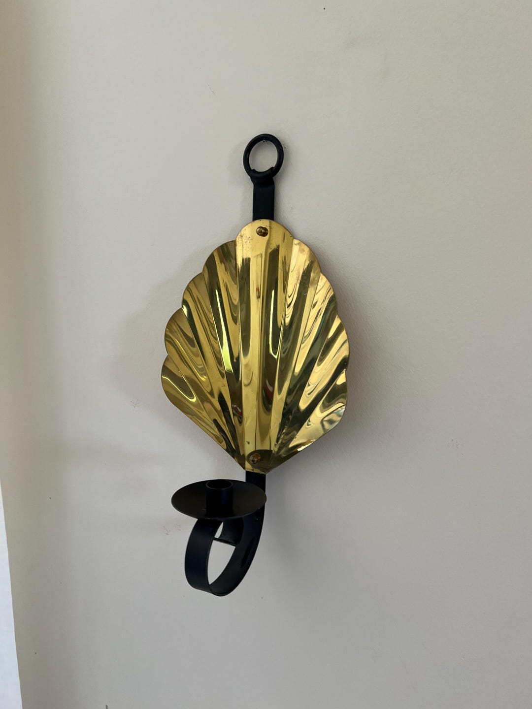 Candle Reflector Shell Vintage Reflector Sconce, Vintage Shell Candle Reflector, Large Wall ...