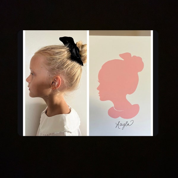 Personalized Girls Silhouette, Personalized Handcut Color Silhouette, Colorful Silhouette, Custom Girl Silhouette, Custom Child’s Silhouette