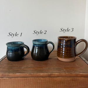 Vintage pottery mug, pottery coffee mugs hand made, various vintage pottery mugs, sold separately