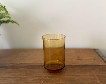 verres à jus vintage en verre ambré par Libbey