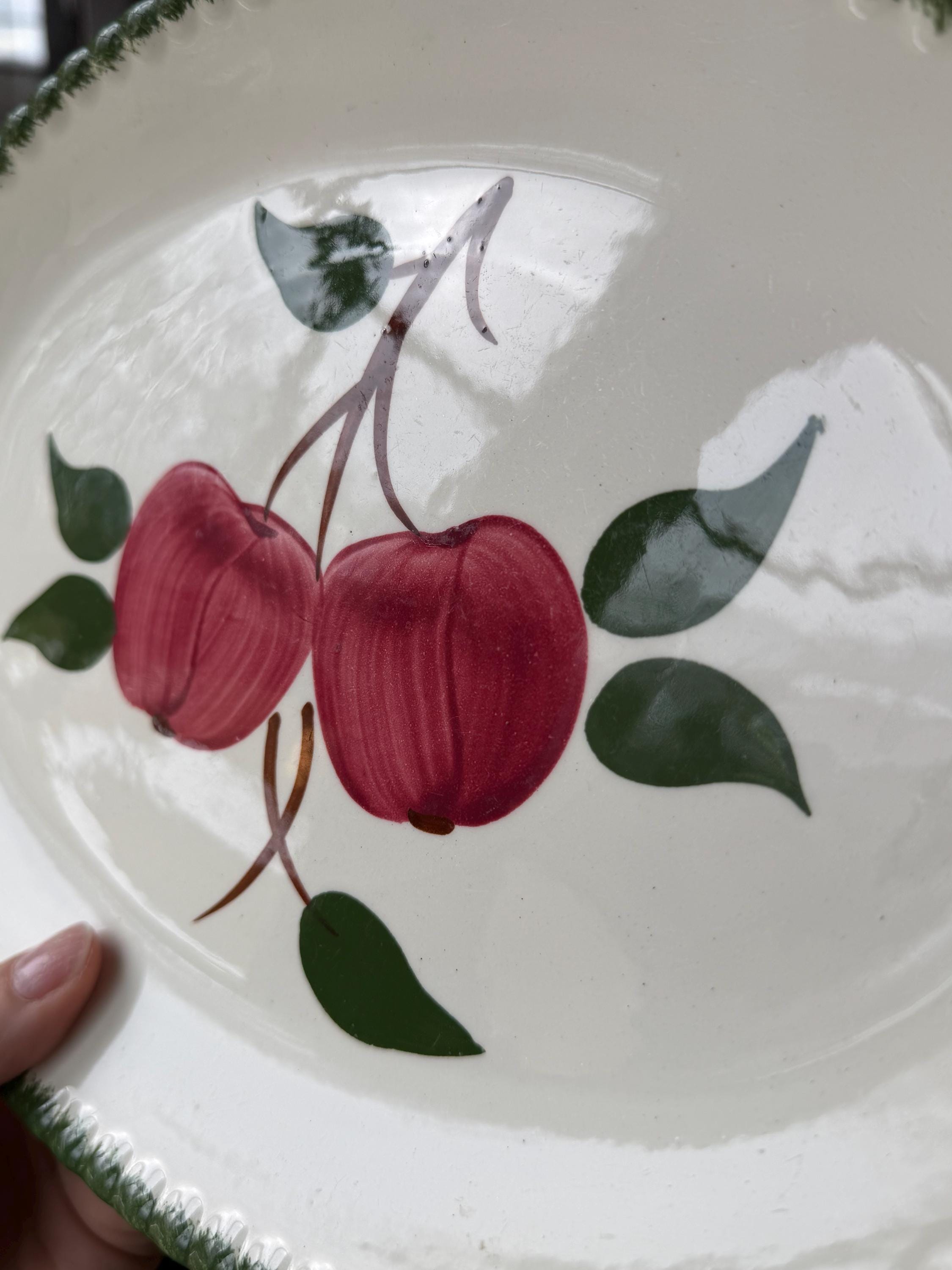 Vintage Oval Apple Plates, Blue Ridge Southern Pottery “quaker Apple ...
