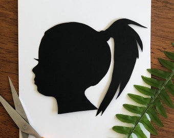 Custom silhouette. Hand cut silhouette art. Silhouette portraits. Unique Mother’s Day Gift