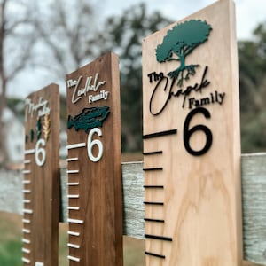 courbe de croissance personnalisée pour la famille et les enfants | Grande règle 3D | Décoration de chambre d'enfant | Règle murale en bois | Souvenir de famille | Cadeau baby shower pour la fête des mères