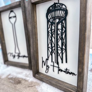 Custom My Hometown Water Tower Sign | 3D Personalized Small Town Sign