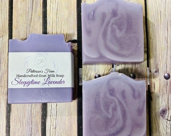 Sleepytime Lavender Goat Milk Soap | Artisan Handcrafted Soap | Farm Favorite | Bestseller | Calming | Relaxing | Baby |