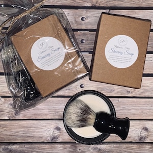 Shave Set | Luxury Goat Milk Soap Shave Soap | Men&#39;s Skincare | Foaming Soap | Shaving Brush