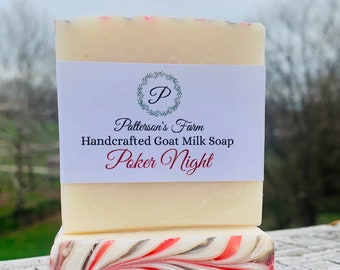 Poker Night Handcrafted Goat Milk Soap | Bourbon & Tobacco Scent, Masculine