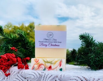 Berry Christmas Goat Milk Soap | Christmas Soap | Handcrafted Artisan Soap
