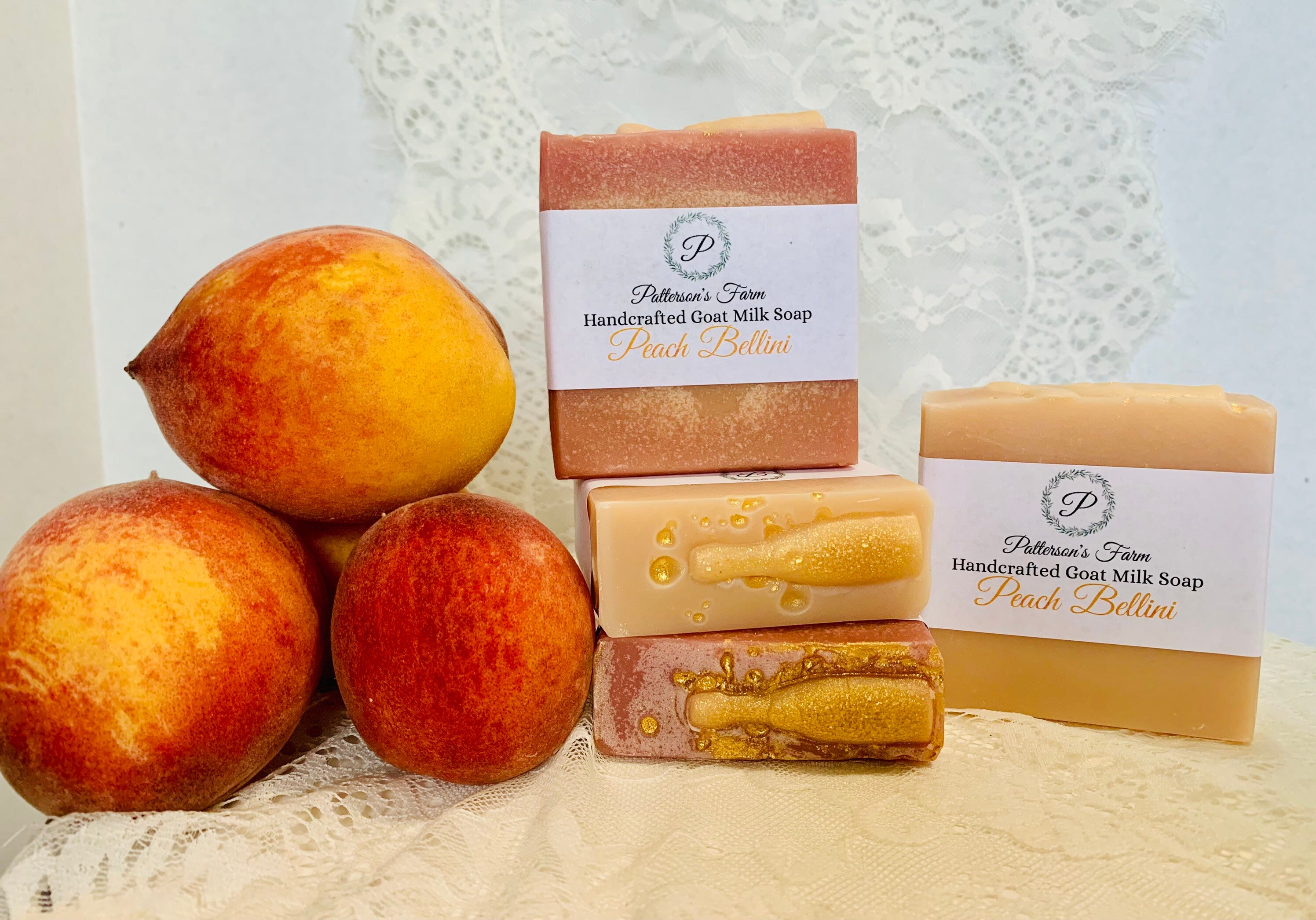 Peach Bellini Goat Milk Soap | Champagne & Gold Soap | Handcrafted Ar…