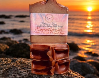 Summer Afterglow |  Fruity Goat Milk Soap | Handcrafted Natural Bar Soap | Summer Scent | Luxury | Artisan