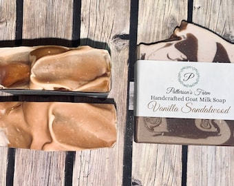 Vanilla Sandalwood Goat Milk Soap | Artisan Handcrafted Soap | Farm Favorite | Bestseller | Masculine | Earthy