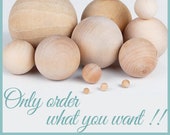 Unfinished wooden balls, Wood round circular spheres for rolling, sorting, math games CUSTOM ORDER for YOU Buy exactly what you need.
