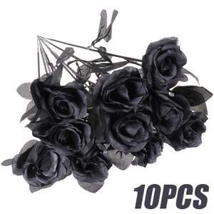 Artificial Flower Black Rose Bouquets for Wedding Decor,bar Flower  Decor,fake Flower Home Decoration,table Decor Flower 