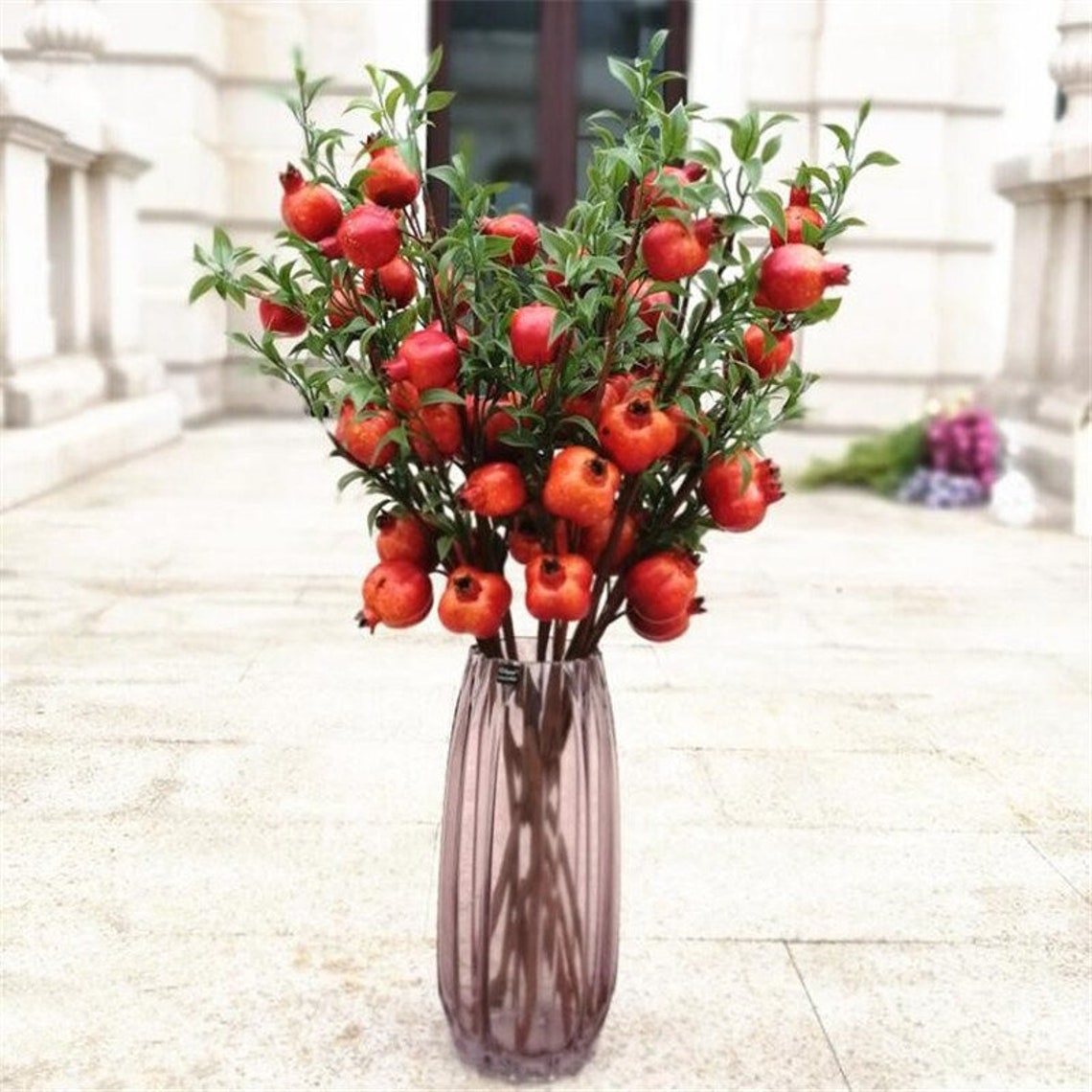 10pcs Fake Foam Pomegranate Tree Stems Artificial Red Etsy UK