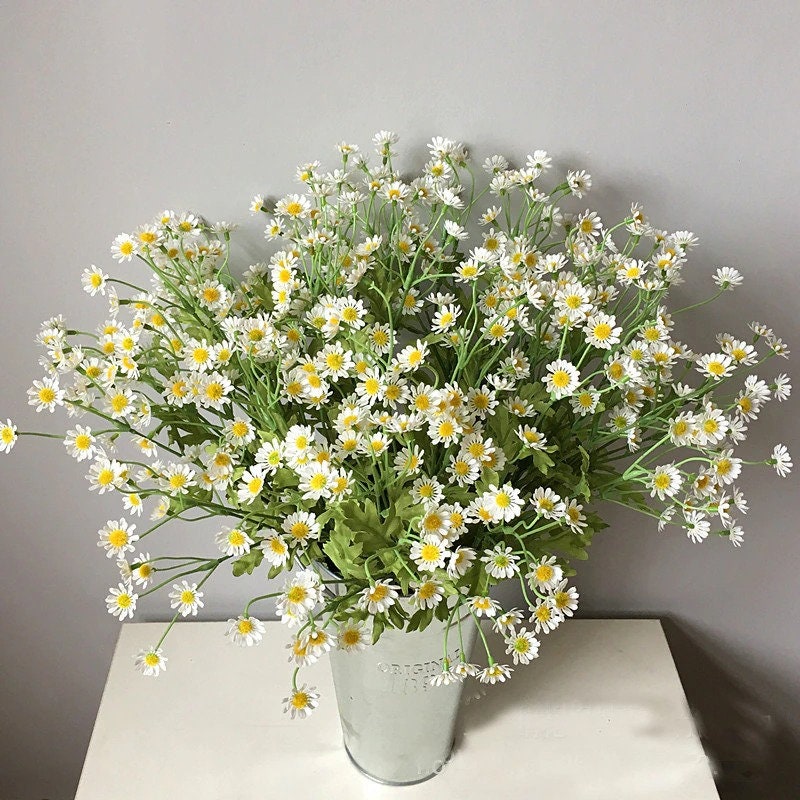 Rikyo 6 Bunches 15” Artificial Flower Winter Jasmine,Outdoor No Fade  Artificial Flower,Fake Small Wild Flowers for Kitchen Table Cnterpiece