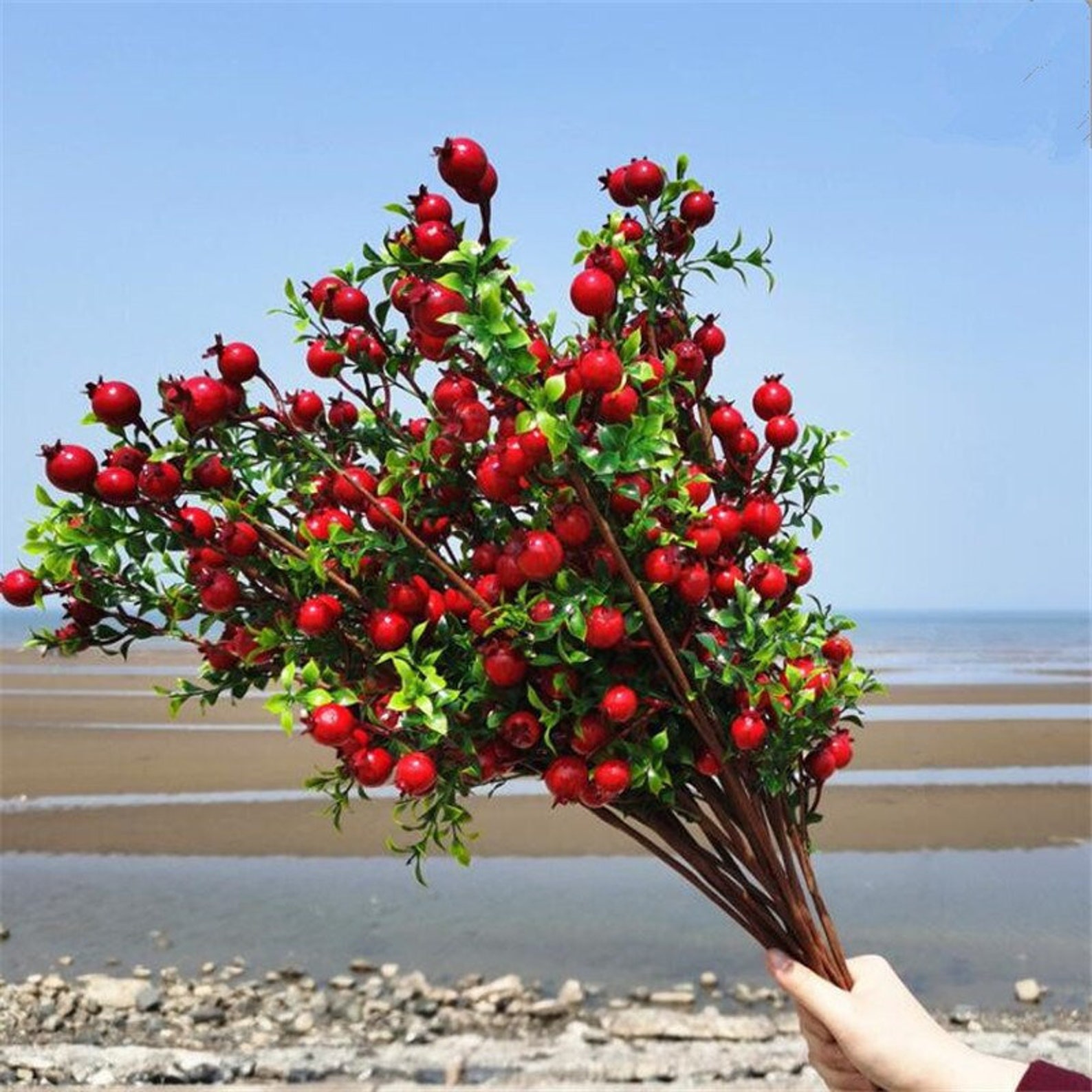 10pcs Fake Foam Pomegranate Tree Stems Artificial Red Etsy UK