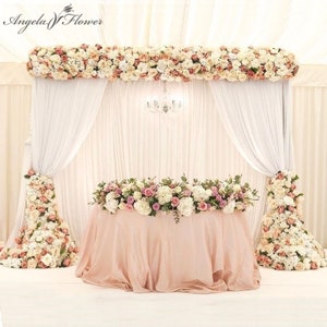 35% OFF  New 1M/2M Luxury Artificial Flower Row Arrangement Decor Party Wedding Arch Background Road Lead Flower Rose Peony Hydrangea Mix