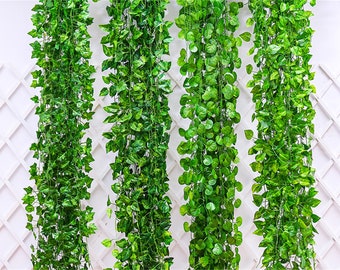 12 PCS 2.2m Simulated ivy decoration!Lifelike Foliage,Indoor Greenery,Artificial Ivy,Naturalistic Vine,Decorative Plant,Green Leaf Garland