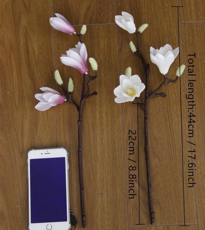 35 OFF 3D Silk Magnolia Branch Artificial Flowers High Etsy