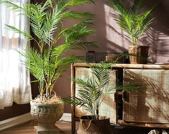 125 cm grote kunstmatige palmboom tropische planten tak plastic nep bladeren groene monstera voor kerst huis tuin kamer decor