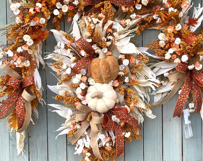 Fall Wreath & Garland Combo, Fall Swag, Autumn Swag, Autumn Wreath